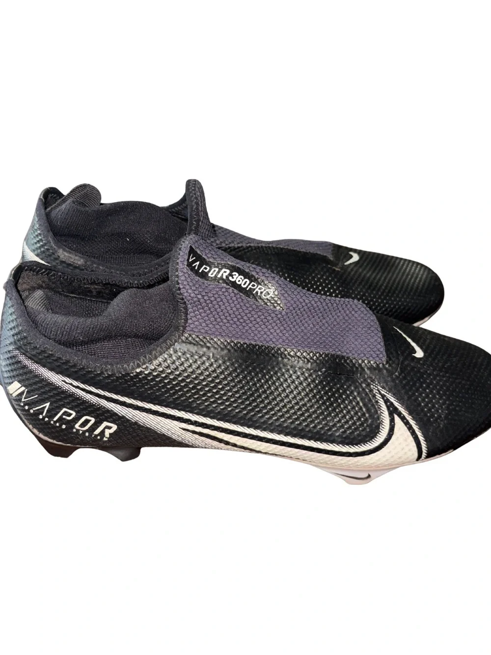 Nike Vapor 360 Speed System Football Cleats Black White Men's Size 10